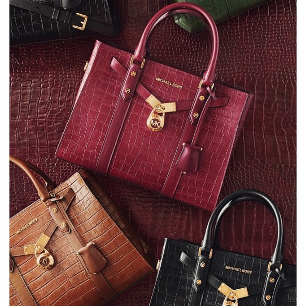 Michael Kors crocodile embossed satchel.